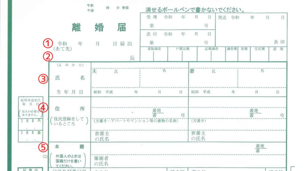 離婚届の書き方①